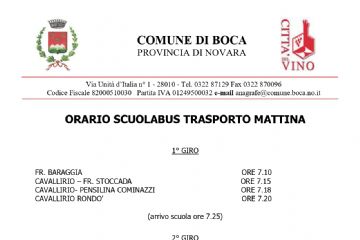 Orario scuolabus A.S. 2026/2027 