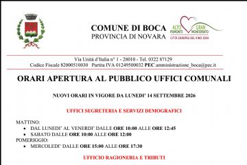 Nuovi orari Uffici Comunali
